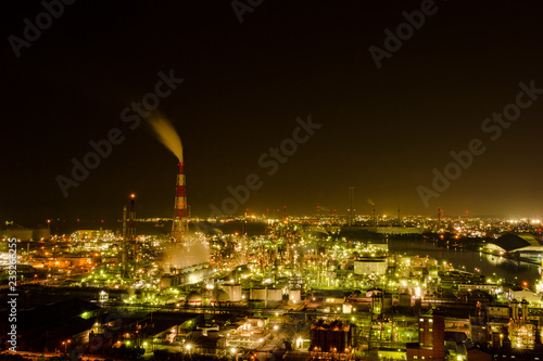 Yokkaichi factory night view