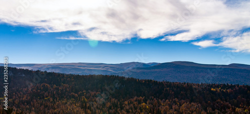 Fototapeta Naklejka Na Ścianę i Meble -  Scenic landscape with trees in mountain forest in autumn