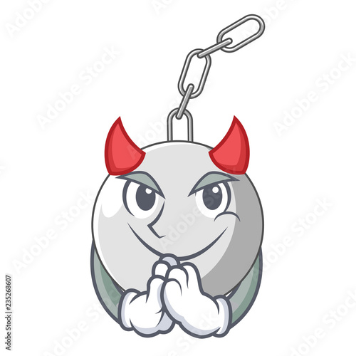 Devil wrecking ball isolated on a mascot