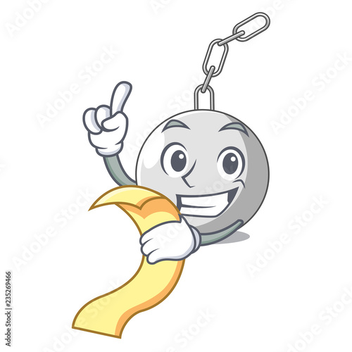 With menu wrecking ball isolated on a mascot