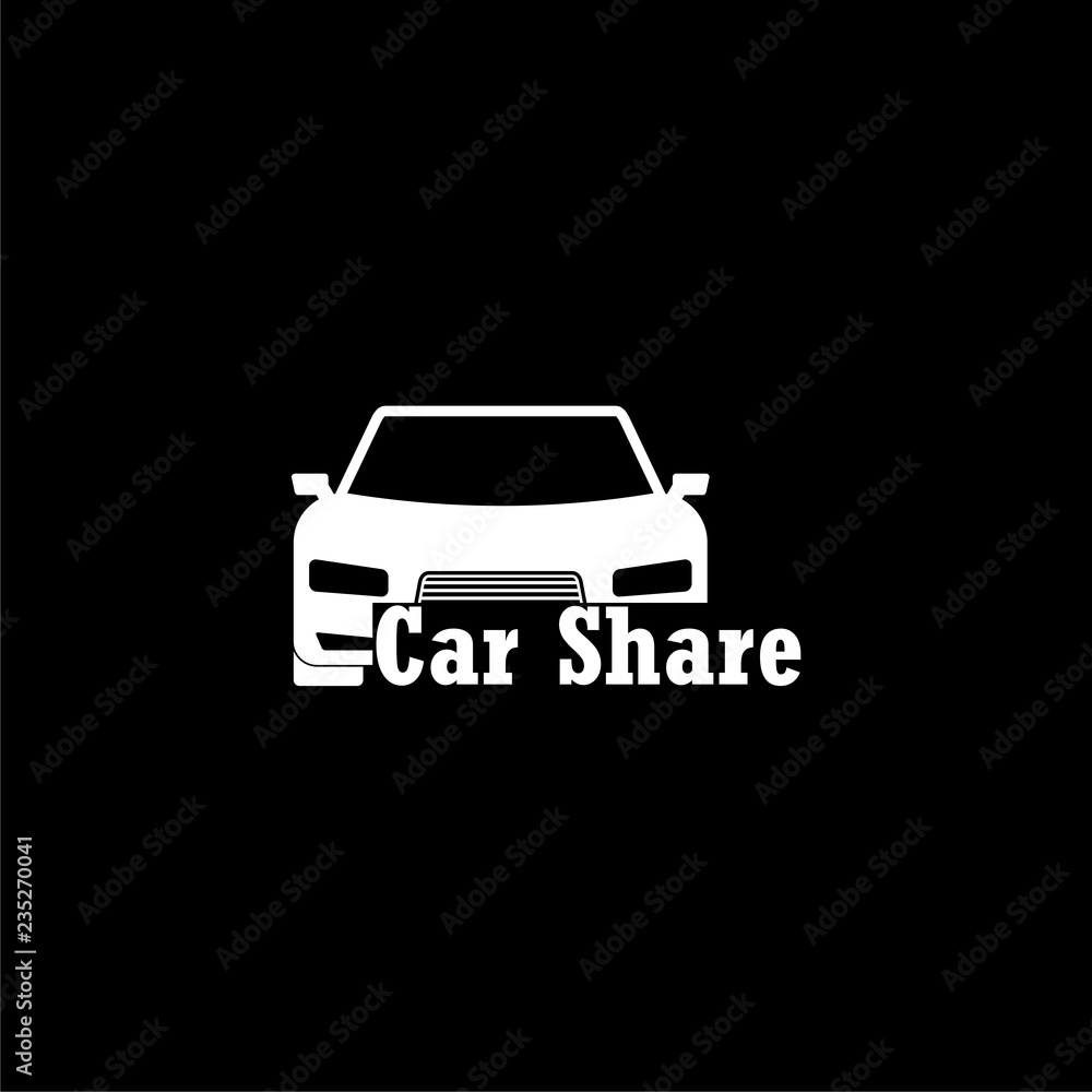 Car Sharing icon, Car sharing Symbol on dark background