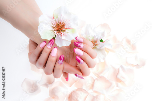 a woman's nail, designed with nail art