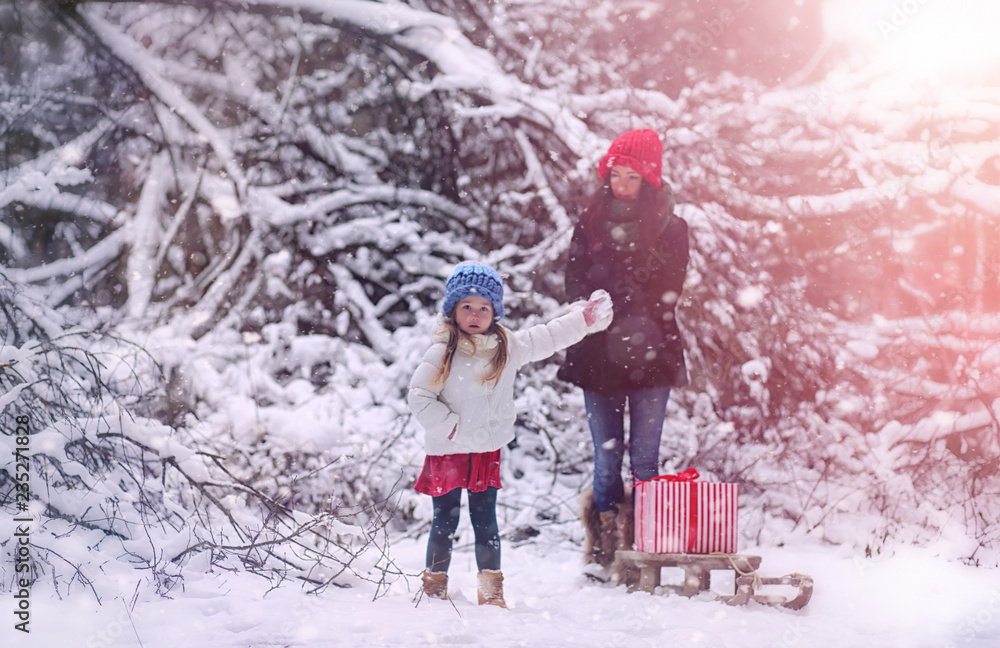 A winter fairy tale in the forest. A winter fairy tale in the forest.