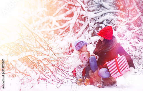 A winter fairy tale in the forest. 