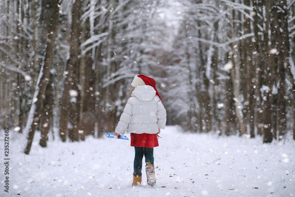 Naklejka premium A winter fairy tale in the forest. 