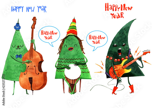Photography Watercolor Christmas tree card