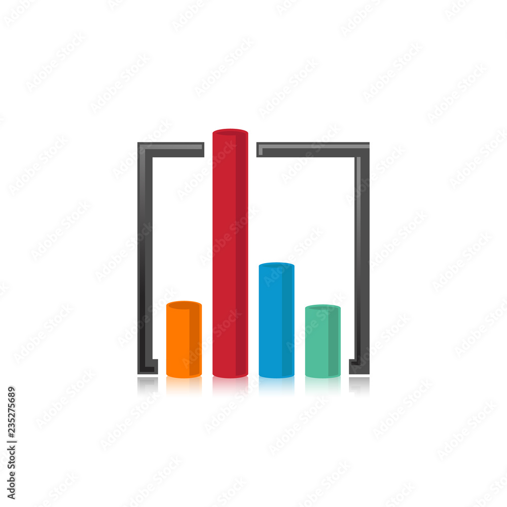 Business finance logo. info graphic 3d circle bar logo, vector logo concept. Business economic logo Business finance logo. info graphic 3d circle bar logo, vector logo concept. Business economic logo