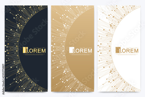 Chocolate bar packaging set. Trendy luxury product branding template with label pattern for packaging. Geometric abstract golden package with mandala. Connected line with dots. Vector illustration