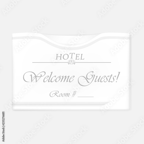 White horizontal hotel key card sleeve holder with top slot
