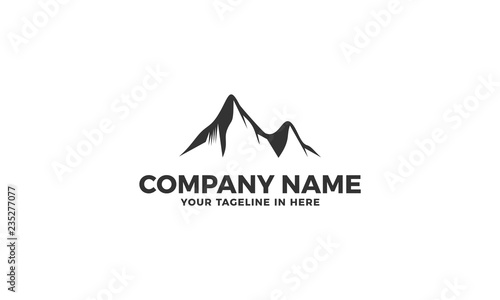silhouette Mountain landscape Logo Template
