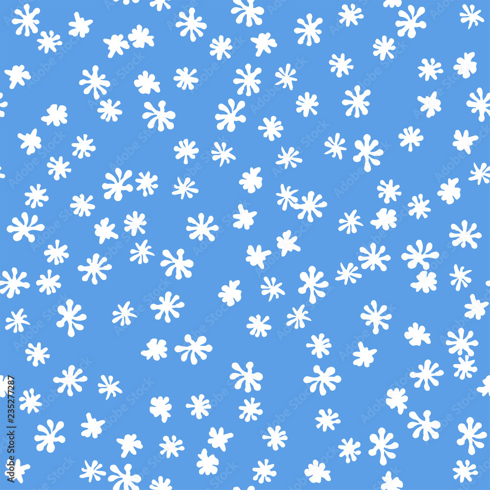 Vector seamless pattern with hand drawn snowflakes. Winter background. Vector seamless pattern with hand drawn snowflakes. Winter background.