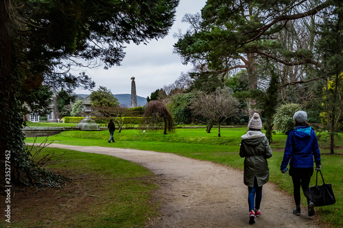 two girls walking in the park