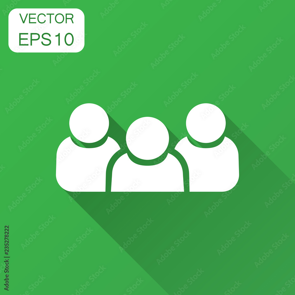 People communication icon in flat style. People vector illustration with long shadow. Partnership business concept. People communication icon in flat style. People vector illustration with long shadow. Partnership business concept.