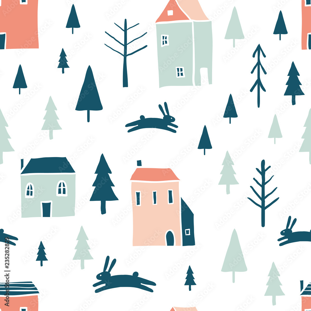 Seamless landscape pattern Seamless landscape pattern
