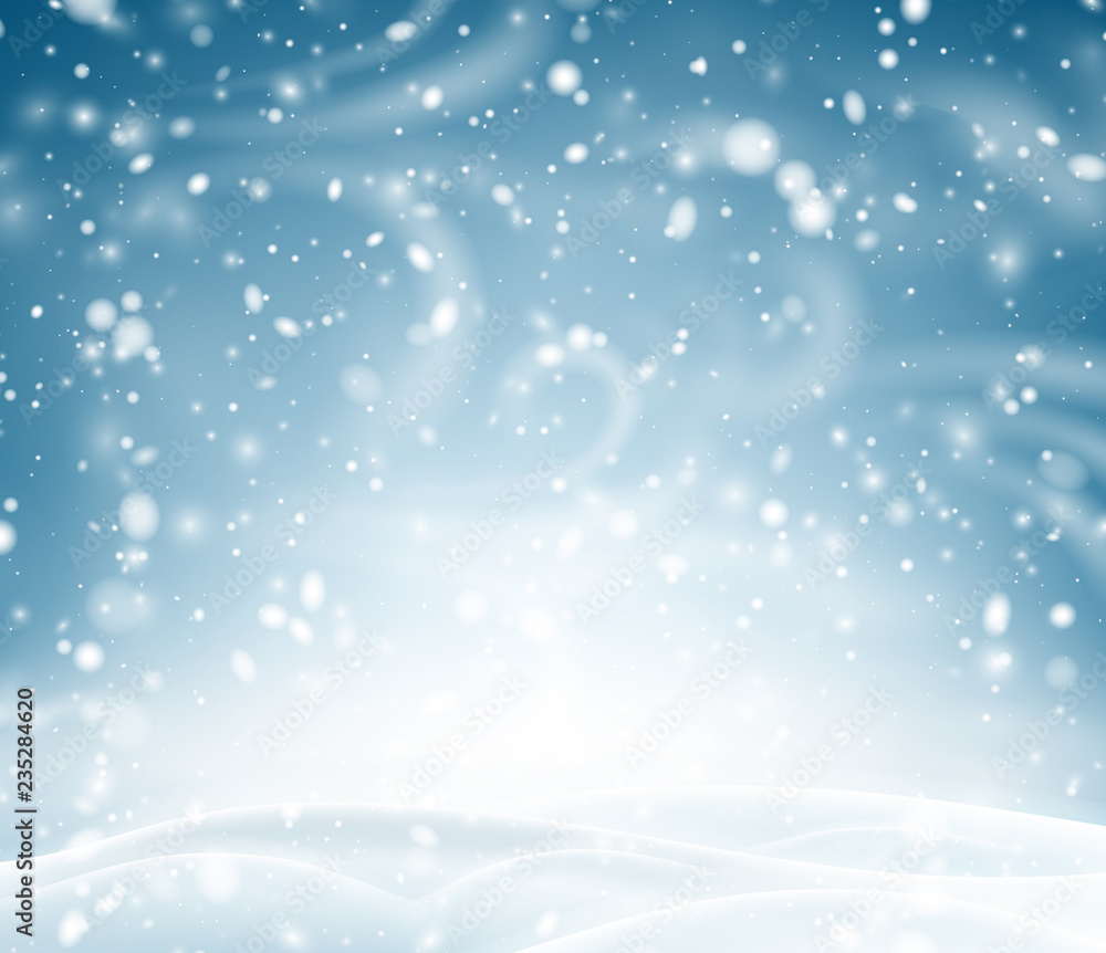 Blue shiny background with winter landscape, snow and blizzard. Blue shiny background with winter landscape, snow and blizzard.
