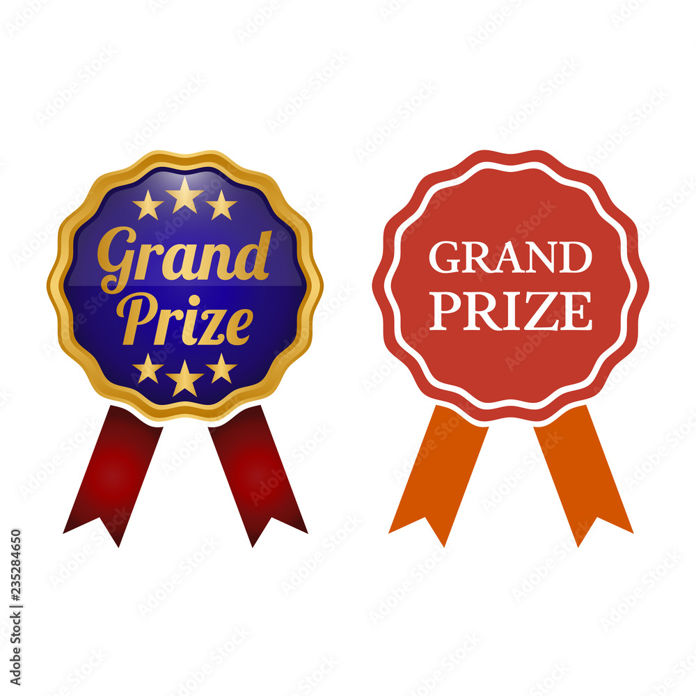 Grand Prize medal on white background. Grand Prize medal on white background.