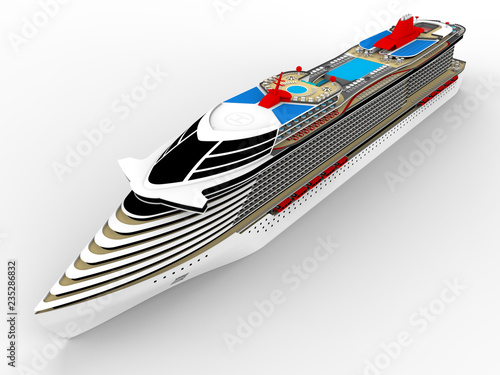 3D render - large detailed cruise boat © 3DConcepts