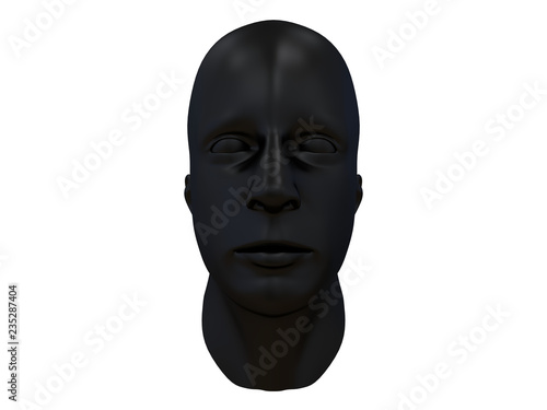 3D render - black human head illustration