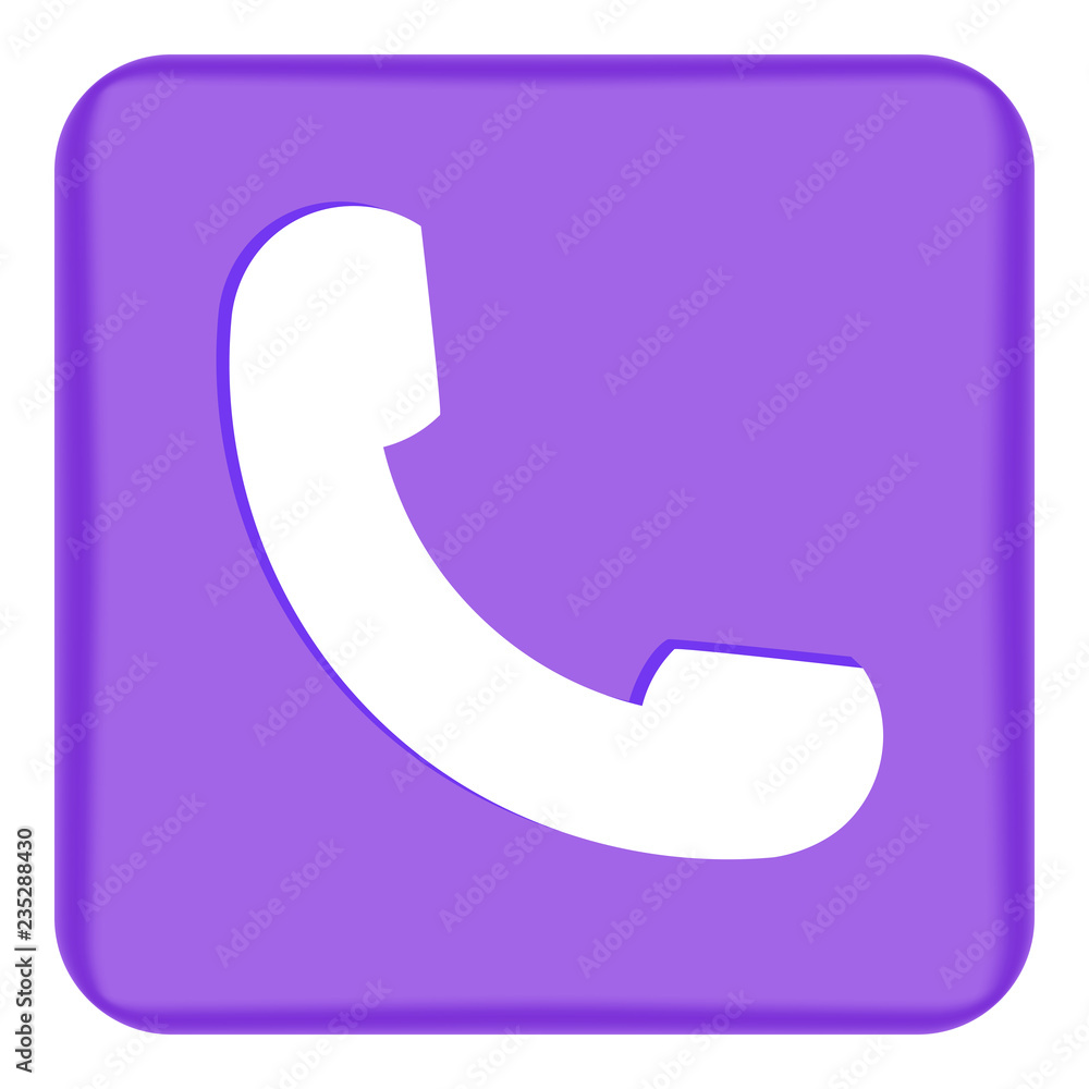 Vector image icons of a handset of white color on a violet background Vector image icons of a handset of white color on a violet background
