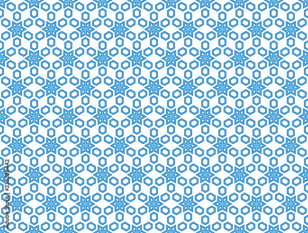 winter pattern with stylized snowflakes