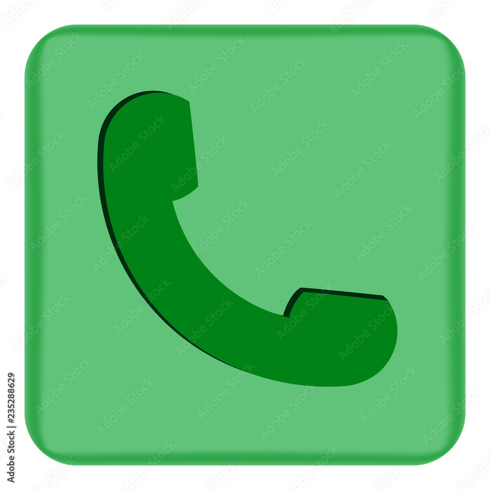 Vector image icons of the handset of green color Vector image icons of the handset of green color