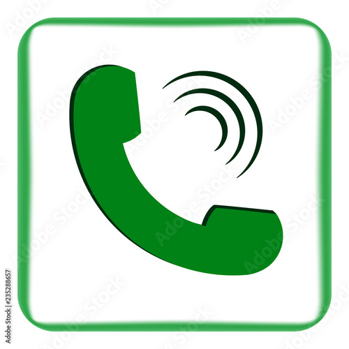 Vector image icons of the handset of green color
