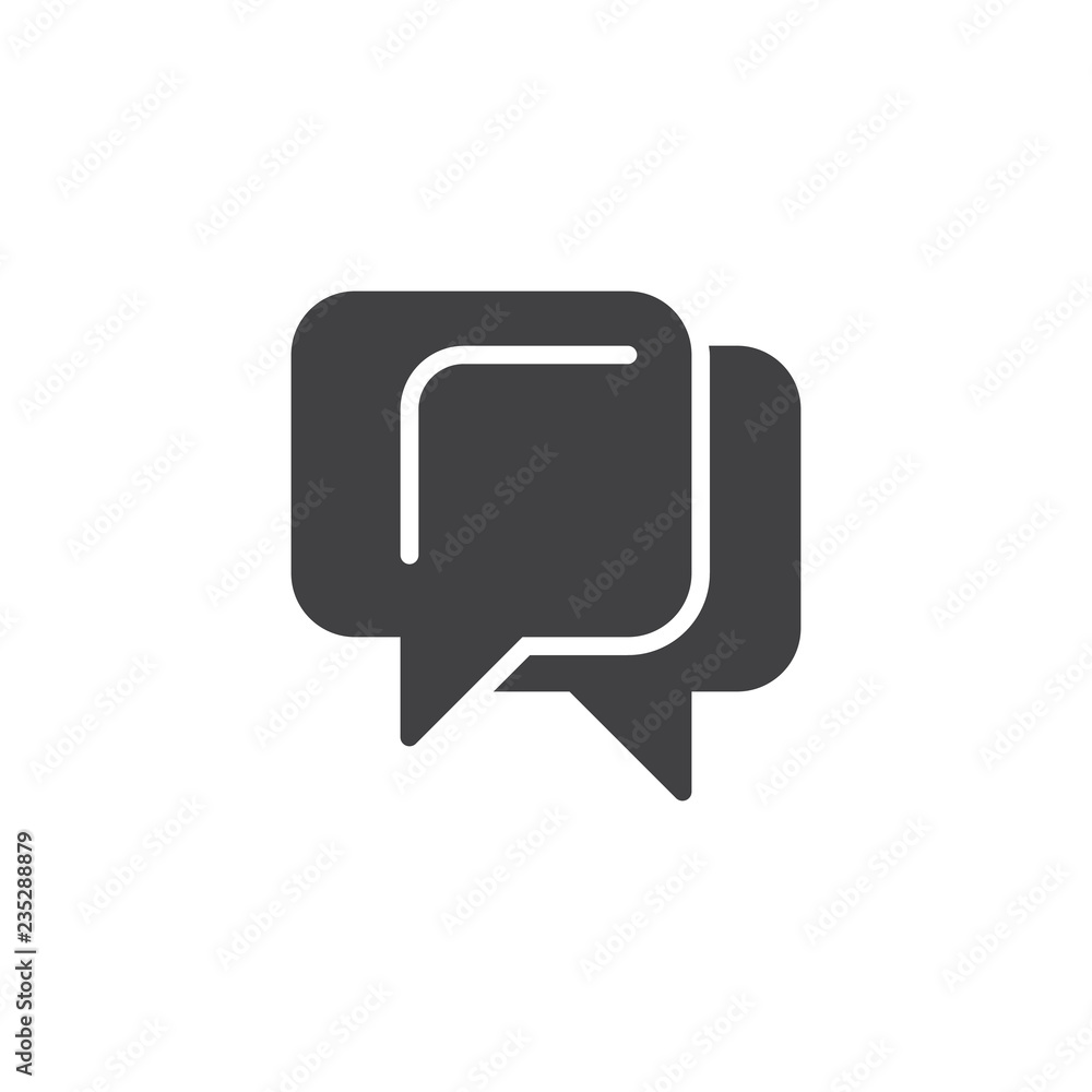 Fototapeta premium Chat Speech Bubbles vector icon. filled flat sign for mobile concept and web design. Dialogue message simple solid icon. Conversation symbol, logo illustration. Pixel perfect vector graphics