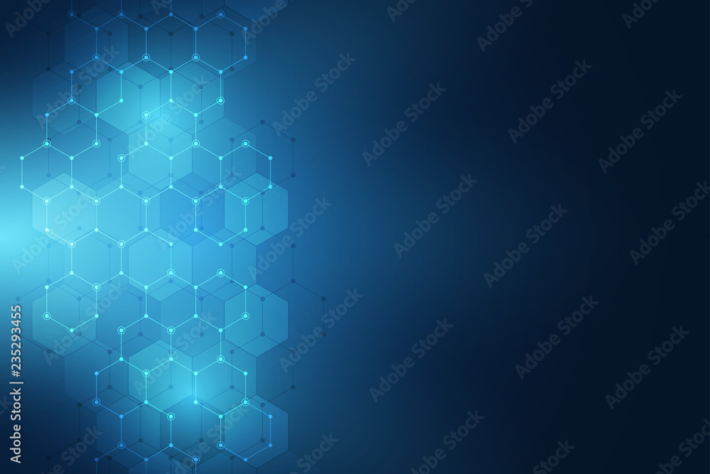 Abstract technology background with hexagons pattern. Hi-tech digital background. Vector illustration for technological or scientific modern design. Abstract technology background with hexagons pattern. Hi-tech digital background. Vector illustration for technological or scientific modern design.