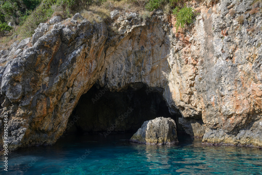 Blue Caves - the coast of Paleokastritsa, Corfu (Ionian Islands, Greece)