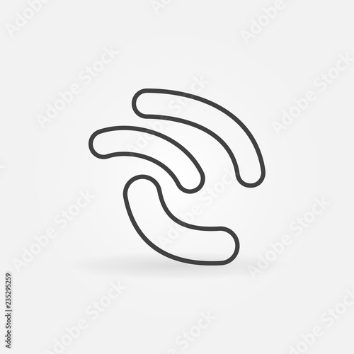 Probiotics lactobacillus bacteria vector icon or design element in thin line style