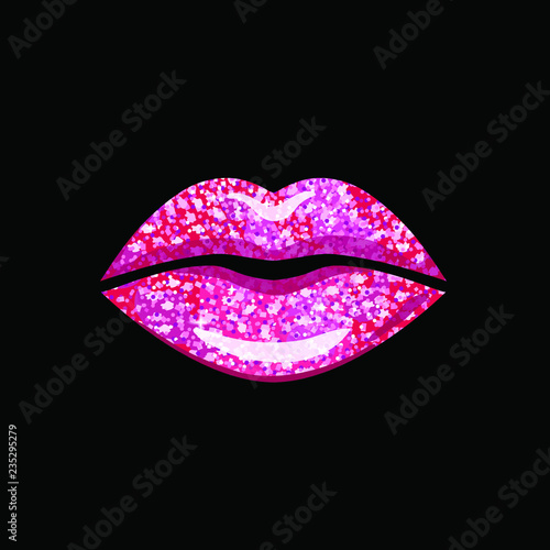 Pink shiny lips