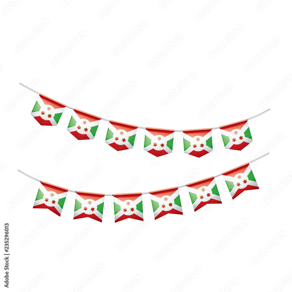 Burundi flag, vector illustration on a white background Burundi flag, vector illustration on a white background