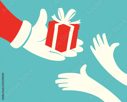 Santa Giving Gift box