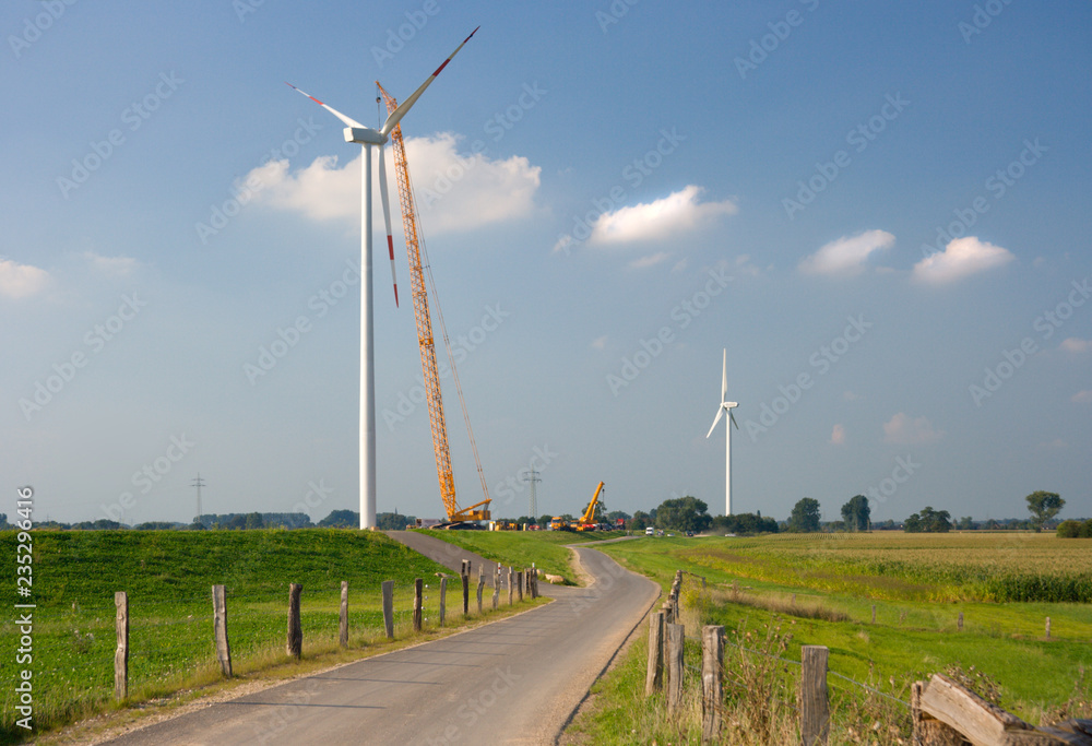 Wind Turbine Under Construction