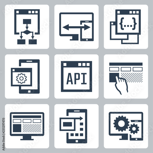 Application programming interface icon set
