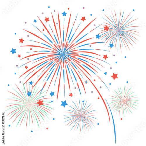 Firework on white background