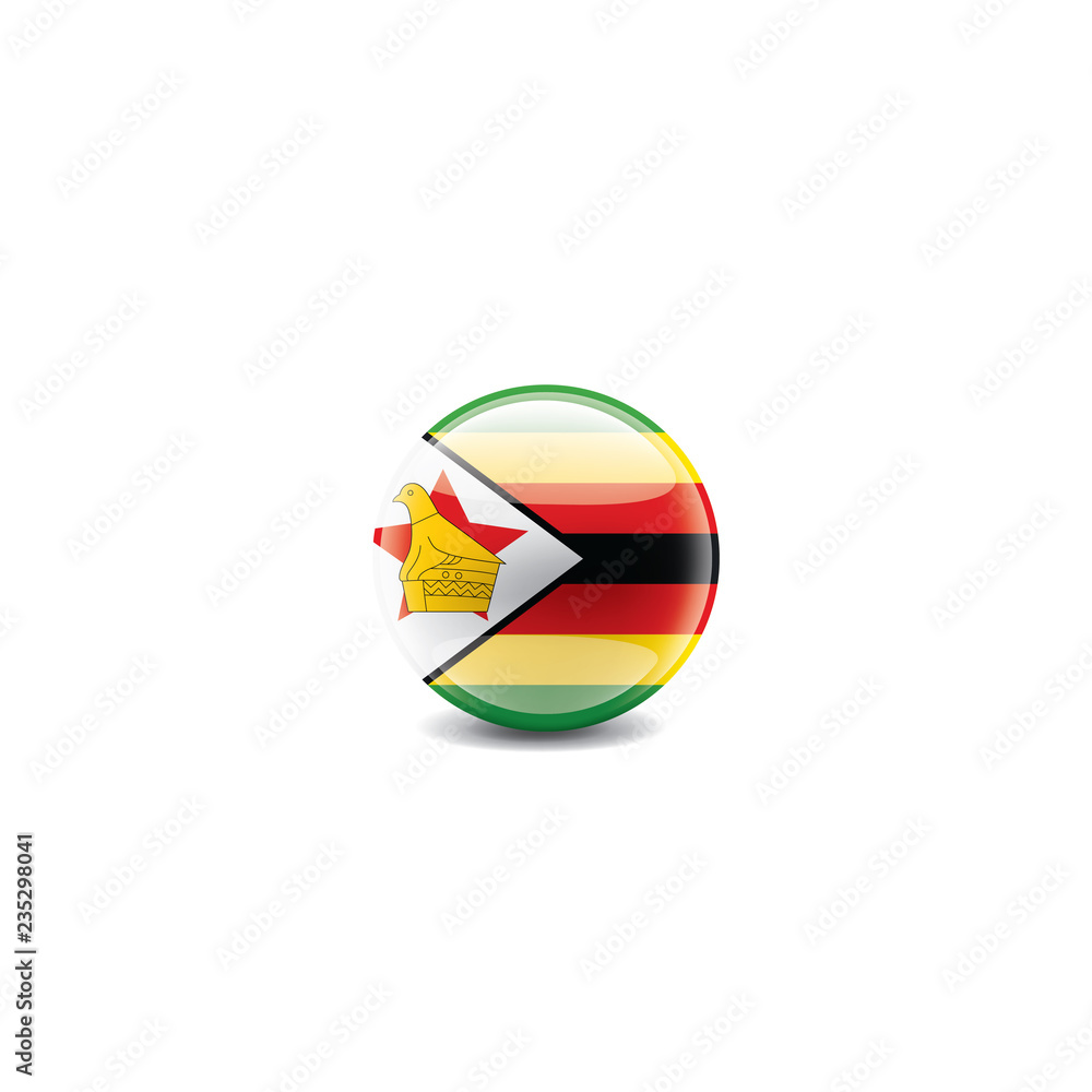 Zimbabwe flag, vector illustration on a white background Zimbabwe flag, vector illustration on a white background