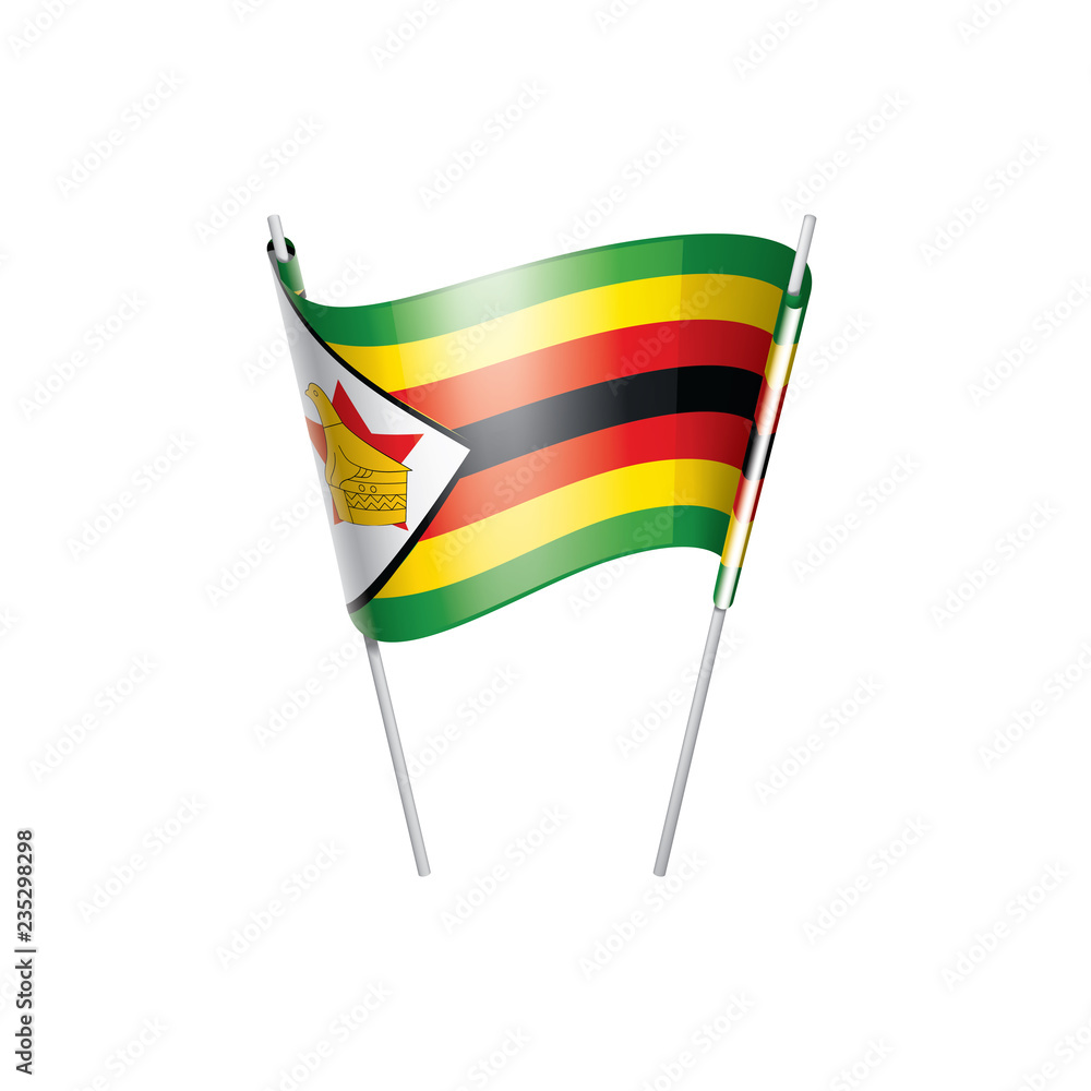 Zimbabwe flag, vector illustration on a white background Zimbabwe flag, vector illustration on a white background