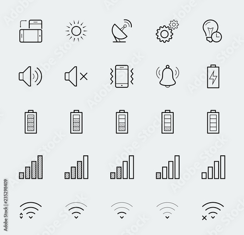 Smartphone notification vector icon set