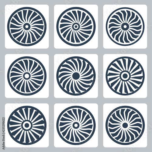 Turbines vector icon set