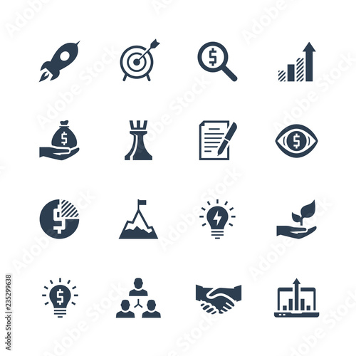 Startup icons set on white background