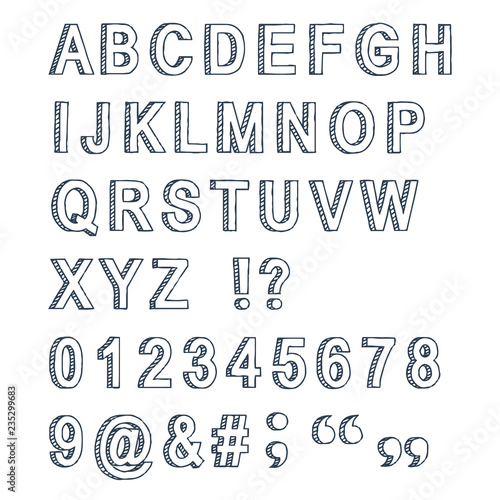 Vector sketch font and symbols