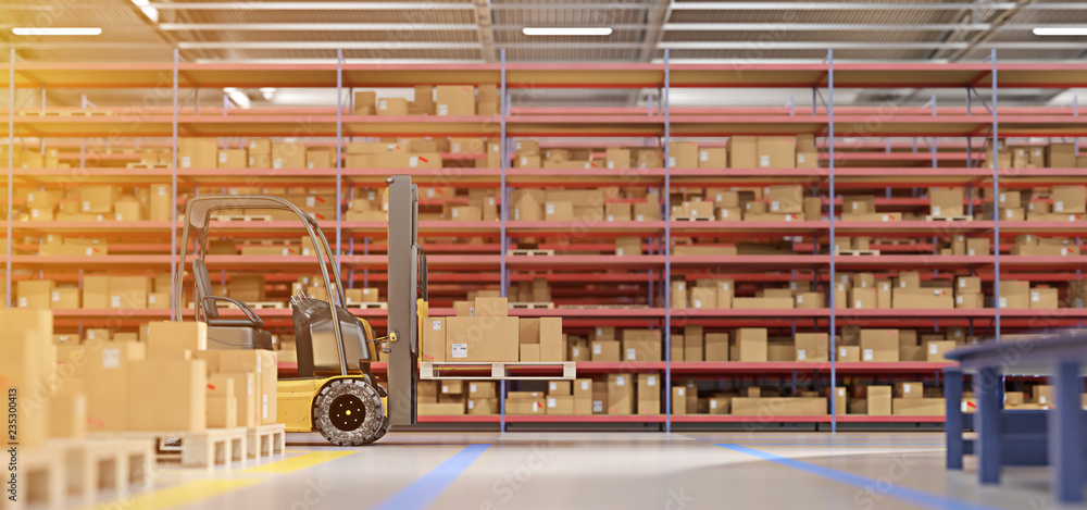 Warehouse goods stock background 3d rendering Warehouse goods stock background 3d rendering