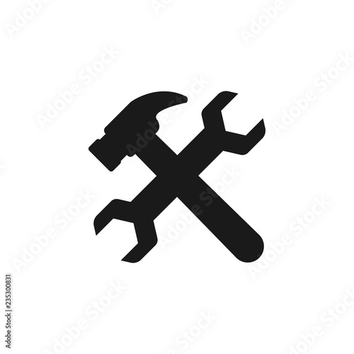 Wrench and hammer tools graphic design template vector illustration