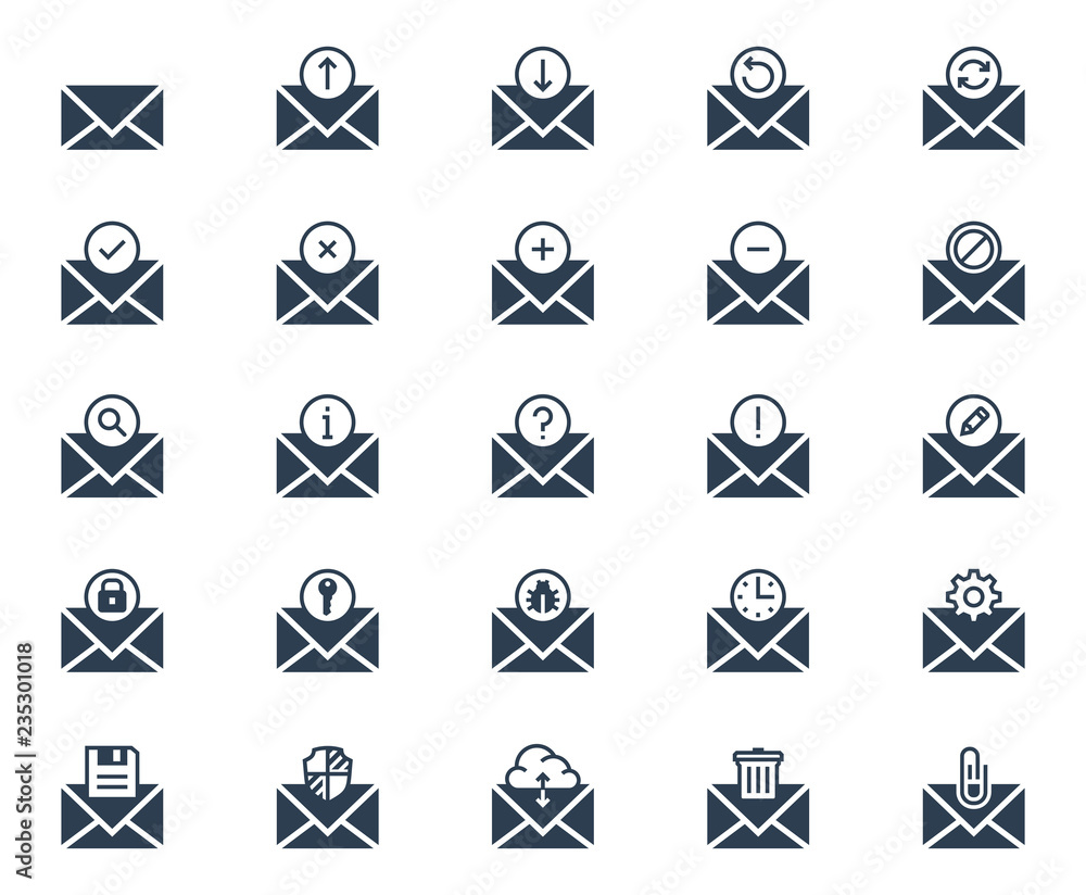 Email related vector icon set Email related vector icon set