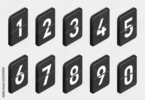 Vector flip clock, flat style