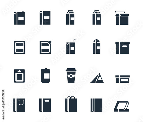 Vector package types icon set