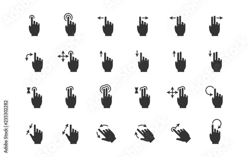 Gesture icons for touch devices