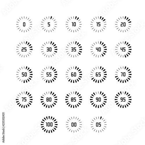 Loading, buffering, progress wheel vector icon set #1
