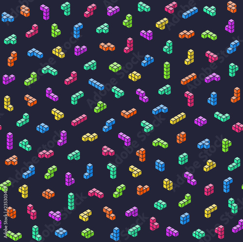 Game bricks colorful seamless pattern